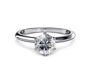 One In A Million Solitaire Ring Embellished with Swarovski crystals-White Gold/Clear