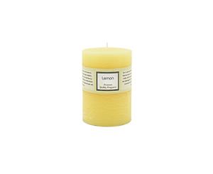 Premium 6.8cm x 9.5cm Lemon Citrus Essential Oil Scented Candle - Yellow