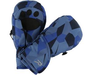 Regatta Boys & Girls Spatter Mitts III Waterproof Warm Winter Gloves - Navy Geo