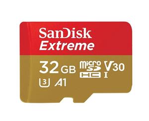 SANDISK SDSQXAF-032G-GN6MA 32GB MICRO SDHC EXTREME A1 V30 UHS-I/ U3 100MB/s