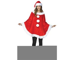 Santa Poncho and Hat Adult Costume Accessory Kit