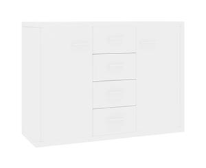 Sideboard High Gloss White 88x30x75cm Chipboard Storage Unit Cupboard