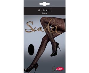 Silky Womens/Ladies Scarlet Argyle Tights (1 Pair) (Black) - LW406