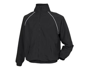 Tombo Mens Teamsport Start Line Sports Training Track Jacket (Black/ White piping) - RW2875