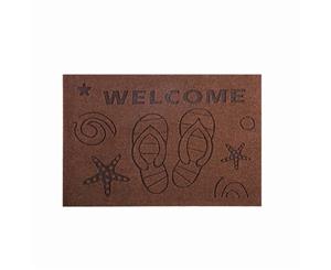 Welcome Doormat Heavy Duty Non-slip Floor Rug for Home  40cm x 60cm-Coffee