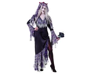 Bristol Novelty Womens/Ladies Zombie Bride Costume (Black/Purple) - BN151
