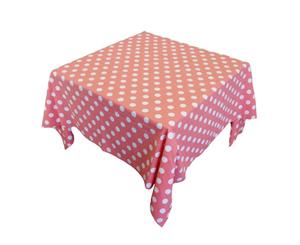 Country Style New Table Cloth CORAL SPOTS Tablecloth SQUARE 130 x 130cm New