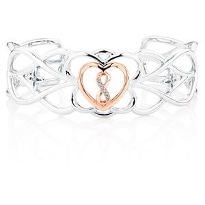 Infinitas Cuff with Diamonds in 10ct Rose Gold & Sterling Silver