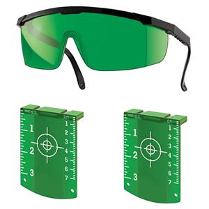 Lasertec Green Laser Targets And Glasses Combo Pack
