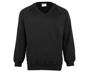 Maddins Childrens Unisex Coloursure V-Neck Sweatshirt / Schoolwear (Black) - RW843