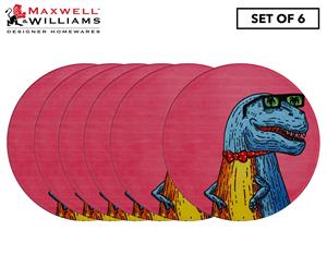 Set of 6 Maxwell & Williams Mulga The Artist T-Rex Ceramic Round Coasters
