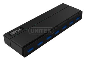 UNITEK (Y-3184) USB 3.0 Black 7-Port Hub with Power Adapter
