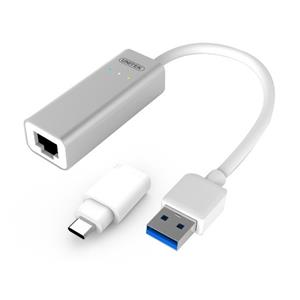 UNITEK (Y-3464A) USB3.0 Aluminium Gigabit Ethernet Converter (With USB Type-C Adapter)