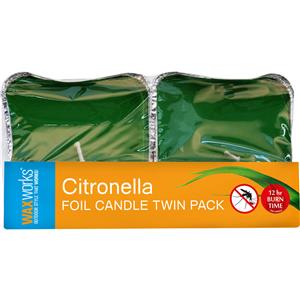 Waxworks Foil Citronella Candle 2 Pack