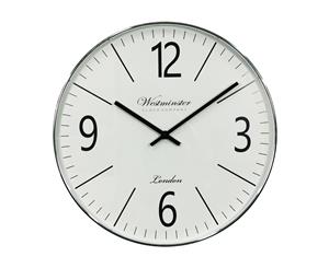 1pce 50cm Classy Silver Decor Clock Modern Design - White