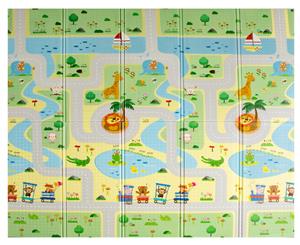 2m X 1.8m Foldable Baby Play Mat Double Sided with Carry Bag - Park/Animals
