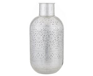 Amalfi Anvi Metal Handmade Decorative Bottle Vase Antique Silver 25x46cm