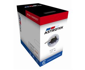 Astrotek CAT6 FTP Cable 305m - Full Copper Wire Ethernet LAN Network Roll Grey 23AWG 0.55cu Solid 2x4p PVC Jacket