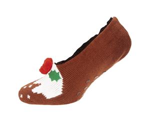 Brave Soul Womens/Ladies Christmas Slipper Socks (1 Pair) (Brown) - 117