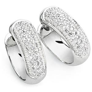 Hoop Earrings with 1/4 Carat TW of Diamonds in 10ct White Gold