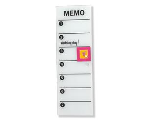 Naga 60X20 Magnetic Glass Board Wall Mount Memo Notes/Write Magnets/Markers WHT