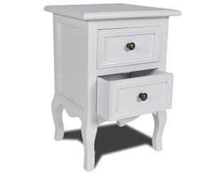 Nightstands with 2 Drawers MDF White Bedroom Bedside Table Cabinet