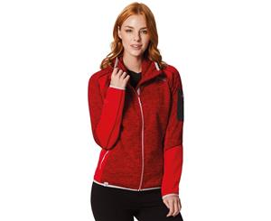 Regatta Womens/Ladies Laney V Polyester Marl Knit Fleece Jacket Coat - RedAlrt/RdAl