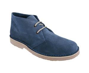 Roamers Mens Real Suede Round Toe Unlined Desert Boots (Navy) - DF231