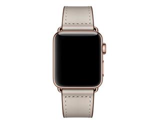 Trendy Leather Apple Watch Band - Light Grey