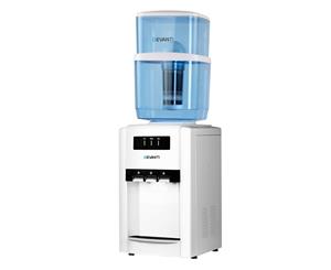 Water Cooler Dispenser Bench Top Countertop Ceramic Tap Water Purifier 22L Filter Container Bottle Stand Hot/Cold/Room Temperature Taps Office Kitchen