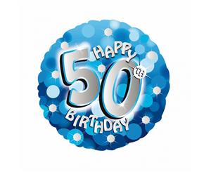 Amscan 18 Inch Blue Happy 50Th Birthday Circular Foil Balloon (Blue) - SG3756