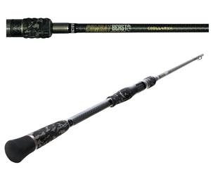 Bone Combat Beast Fast Taper Carbon 2 Piece Baitcaster Fishing Rod (Length/Line Rating6ƌ/20-40lb)