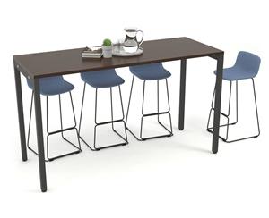 Counter Height Office Cafeteria / Bar Table Black Leg [1800L x 700W] - Wenge