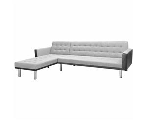 Fabric Corner Sofa Bed Lounge Suite Chaise Couch Recliner Black and Grey