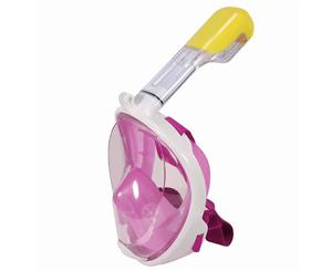 LARGE / X-LARGE Anti Fog Full Face Snorkel Mask Swimming Dive Scuba Goggles with GoPro Mount ~ Pink