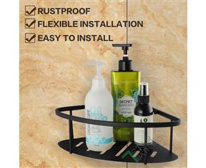 Matte Black Stainless Steel Bath Shower Corner Caddy Shelf Bath Storage Basket Holder