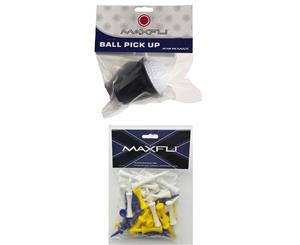Maxfli Rubber Ball Pick up/Putter Balls w/ 50PC Regular Mixed Plastic Golf Tees