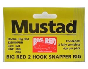 Mustad Big Red Snapper Rig 2 Hook Set Up X 3 Rigs 6/0