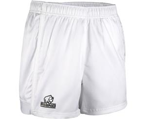Rhino Mens Auckland Active Performance Sporty Rugby Shorts - White