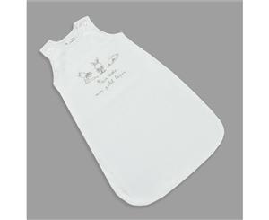 White Baby Sleepbag Cotton Gauze Soft Fabric Inside Cotton Terry with Zipper