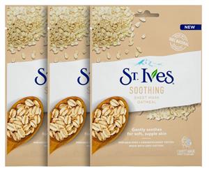 3 x St. Ives Soothing Sheet Mask Oatmeal