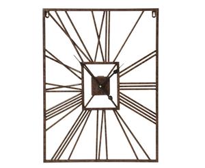 45x60cm Grayson Wall Clock Analogue Mountable Home Decor Brown Metal