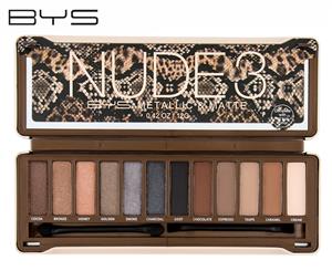 BYS Nude3 Eyeshadow Palette 12 Colours - Metallic & Matte