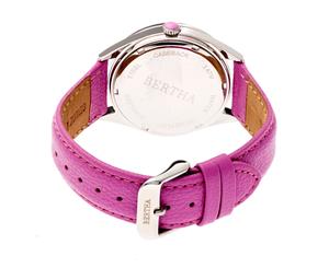 Bertha Ericka MOP Leather-Band Watch - Light Pink