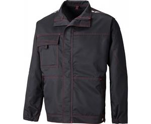 Dickies Mens Lakemont Polycotton Lightweight Workwear Jacket - Black/Red