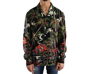 Dolce & Gabbana Multicolor Silk Jungle Print Shirt