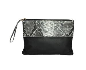 Eastern Counties Leather Womens/Ladies Courtney Clutch Bag (Black/Grey Foil) - EL132