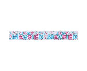 Expression Factory Just Married Holographic Foil Banner (Multicoloured) - SG9395