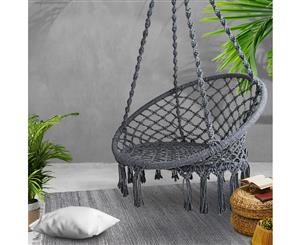 Gardeon Outdoor Swing Hammock Chair Indoor Rope Portable Camping Hammocks Grey