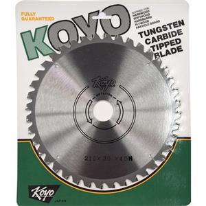 Koyo 216mm 40T Neg 30mm Bore Circular Saw Blade For Cutting Timber